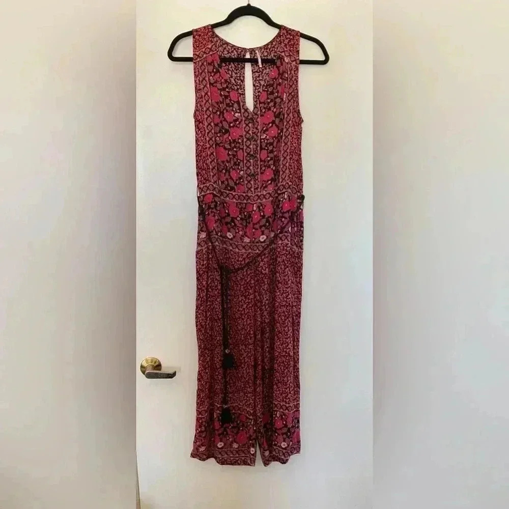 Free People Floral Print Culotte Style Tank Romper - Picture 4 of 9